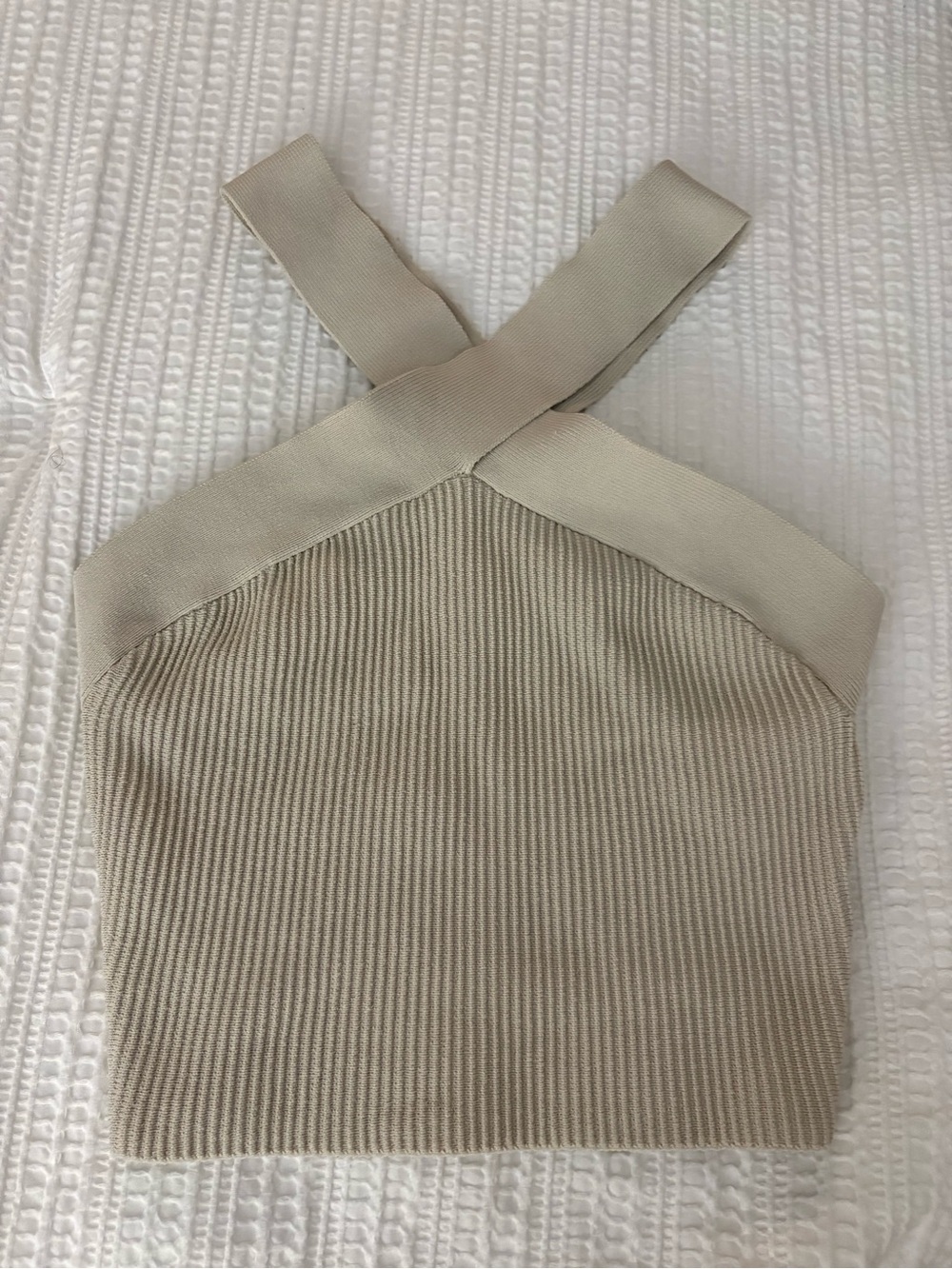 Babaton Beige Cross-Back  Top
